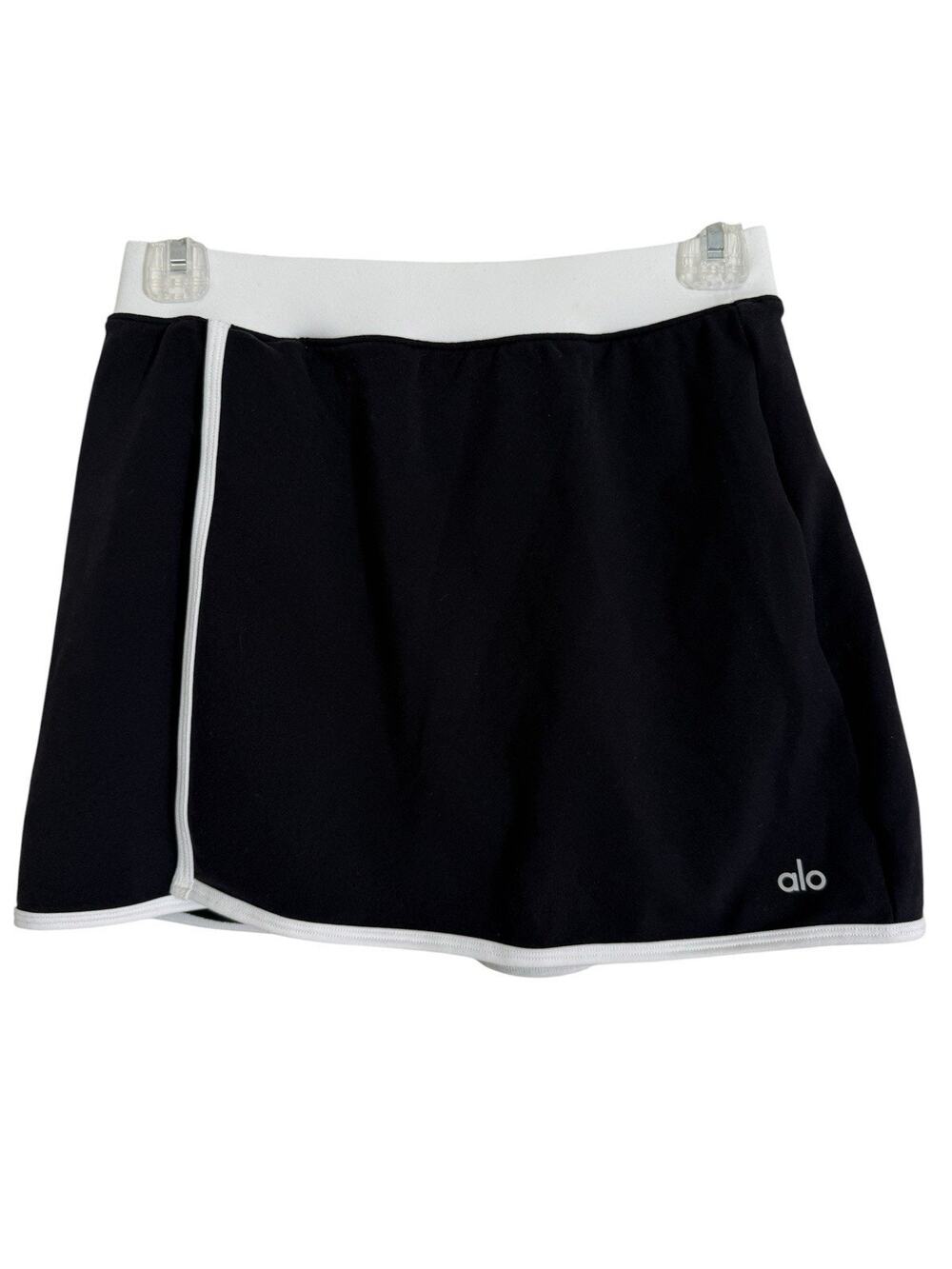 ALO Yoga Airbrush Streamlined Skirt Black White Piping Size XS-S? No Size Tag
